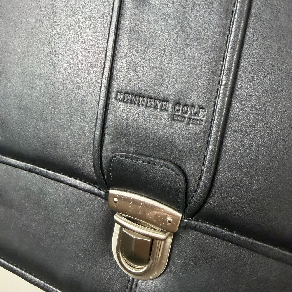 Kenneth Cole Laptop Bag Men's Black Leather Portfolio Lock Classic Top Handle - Picture 7 of 16